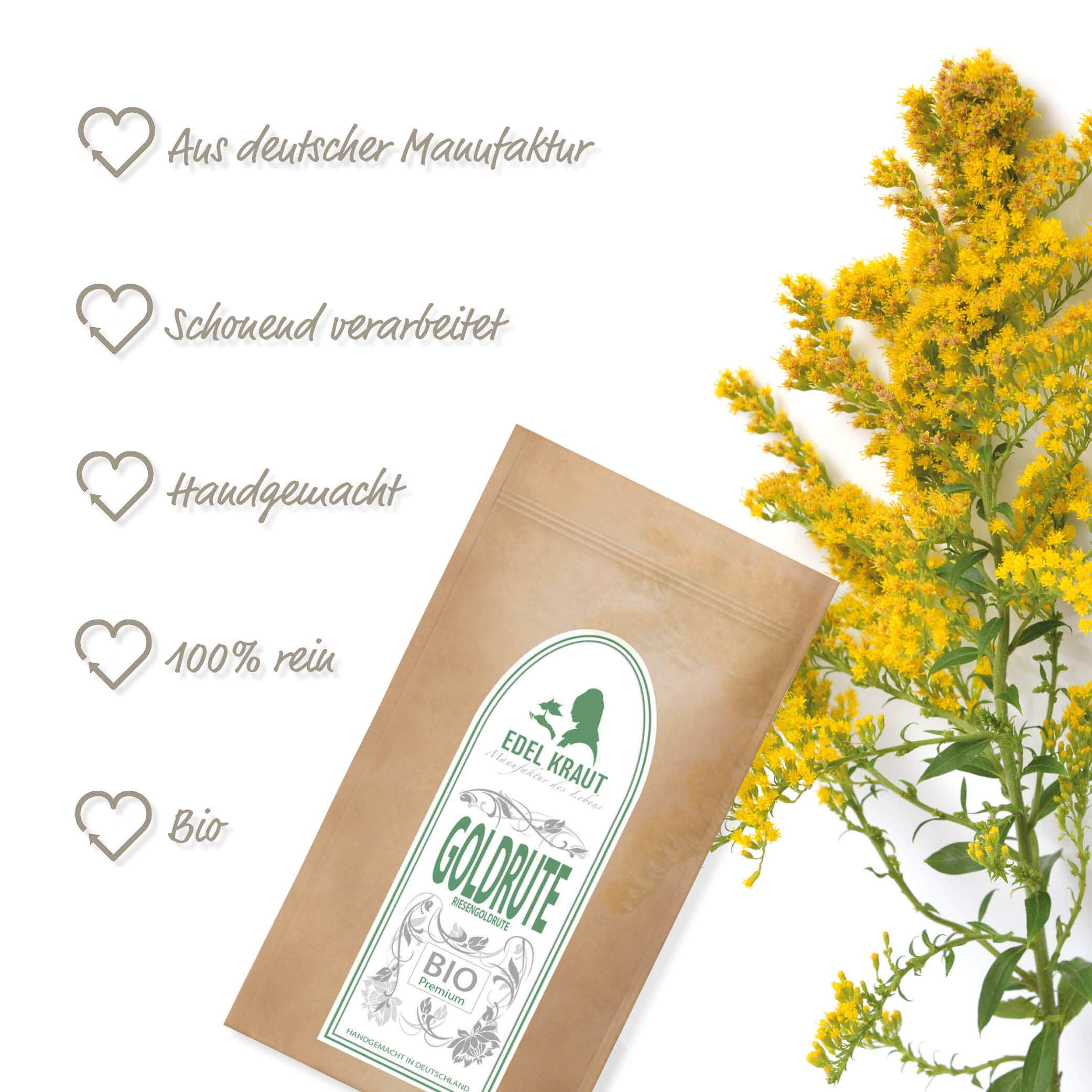 BIO Goldrutentee | Riesengoldrutenkraut 100g Tüte bio-goldruten-tee