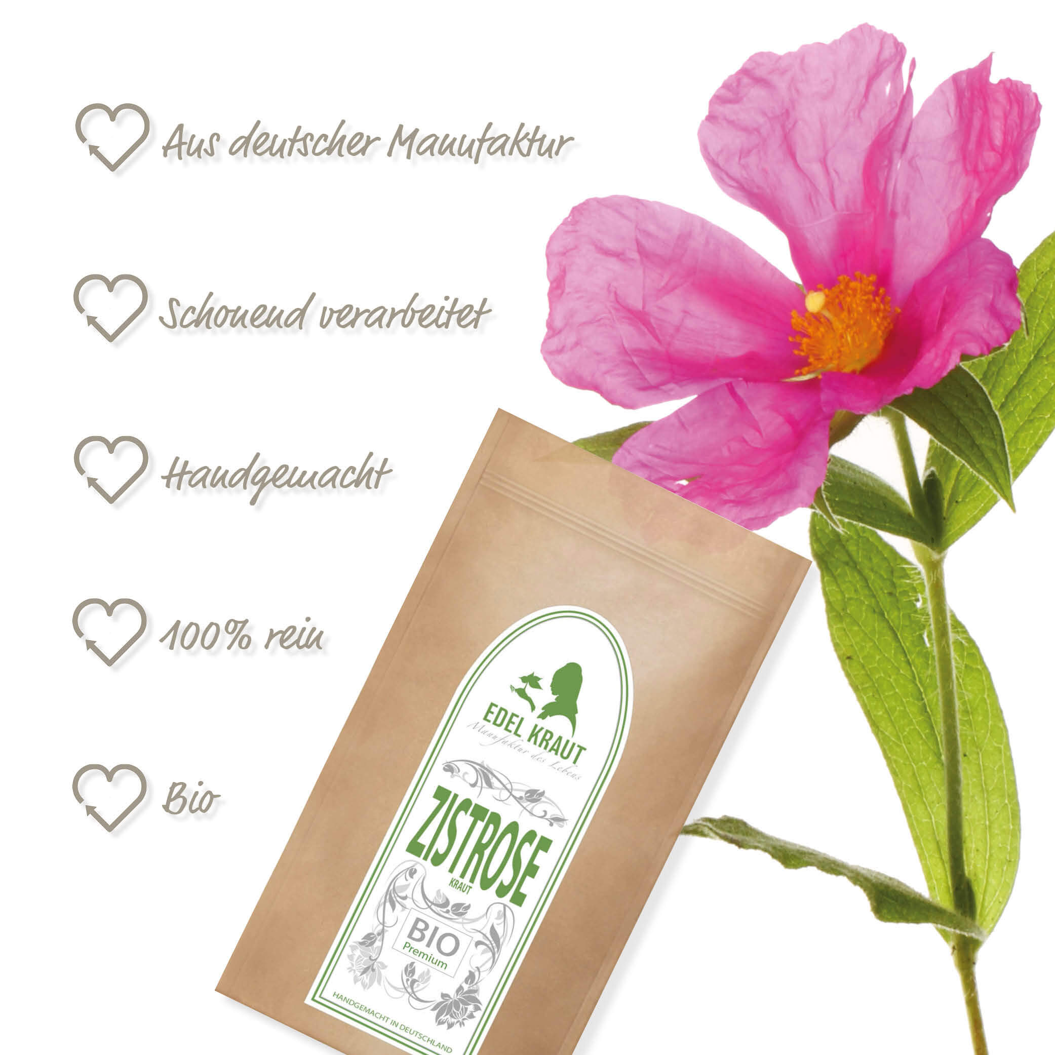 BIO Zistrosenkraut | Cistus incanus 100g Tüte bio-zistrosen-tee