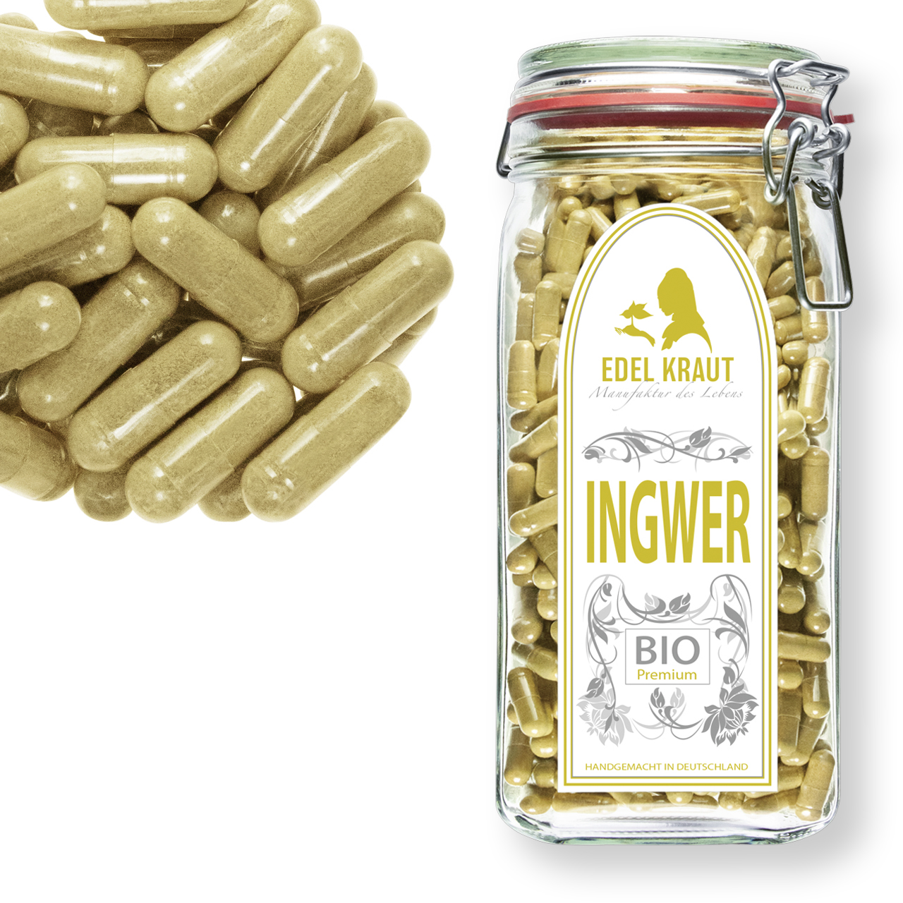 Ingwer Kapseln BIO BIO Ingwer Kapseln im XXL Glas