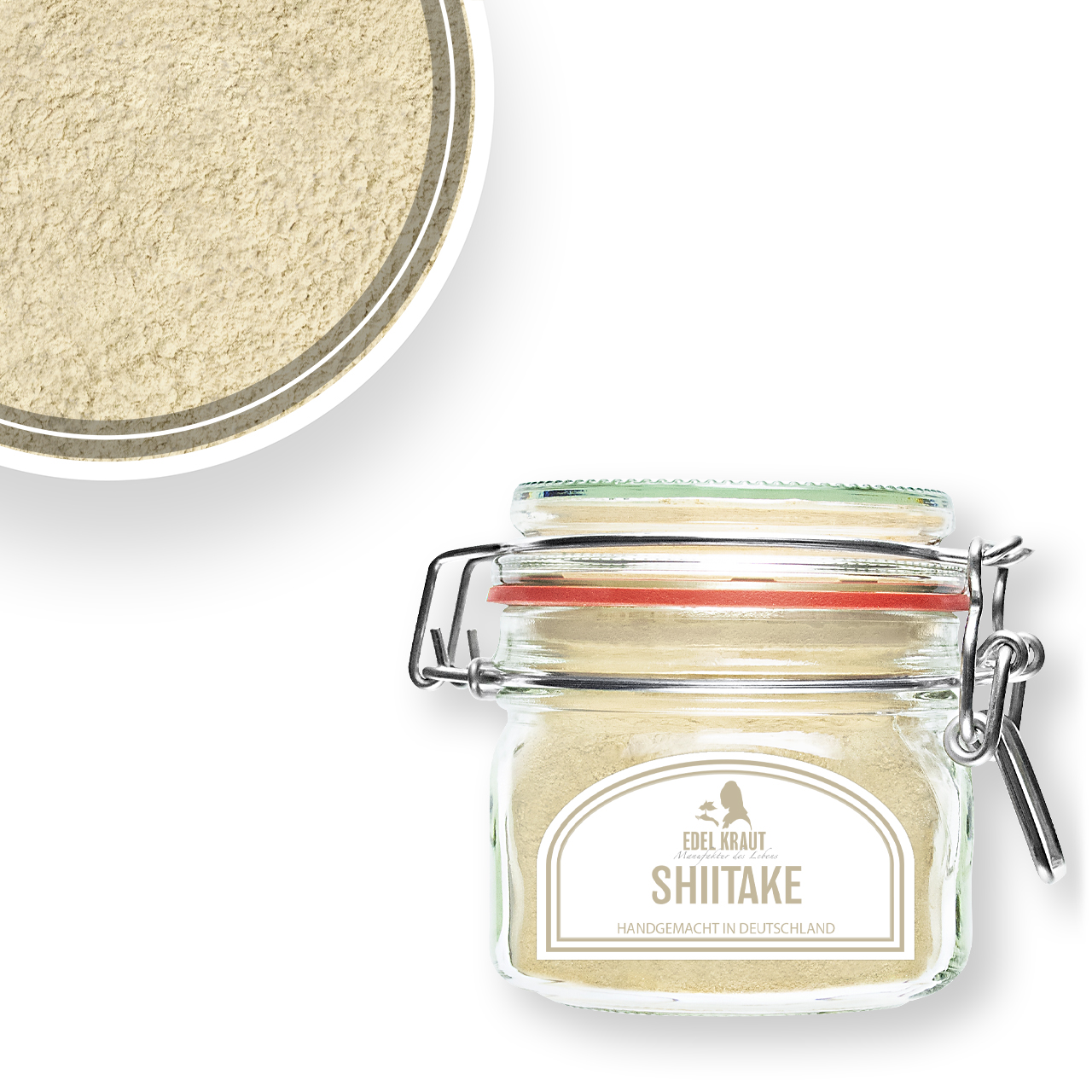 Shiitake Pilzpulver im Glas – Premium Qualität