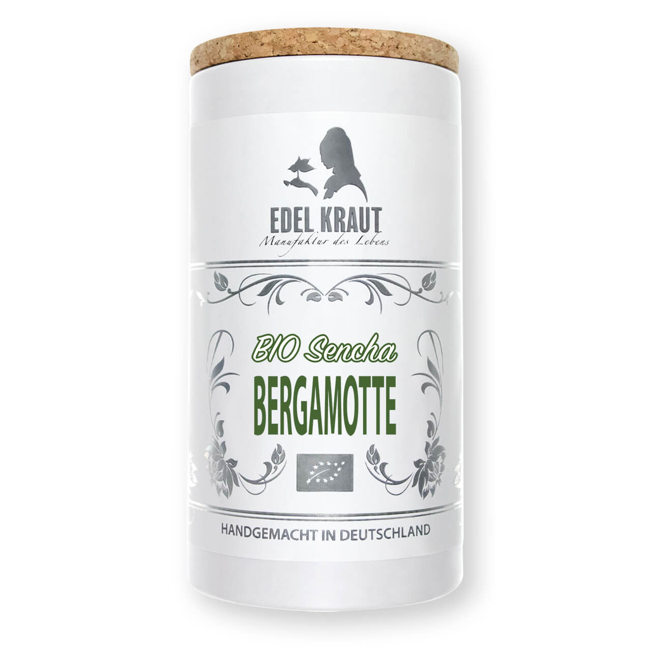 sencha-bergamotte-teedose Sencha Bergamotte - BIO Grüner Tee Bergamotte Grüntee in der Teedose von EDEL KRAUT
