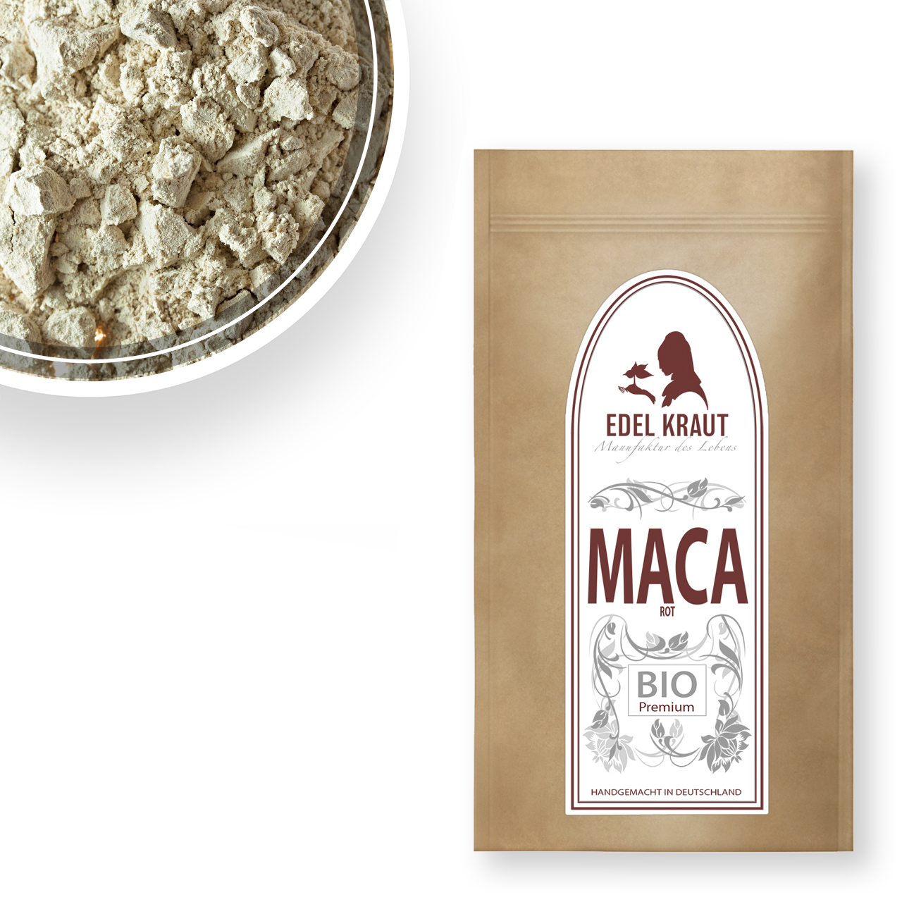 BIO Rotes Maca Pulver aus Peru 500g Tüte BIO Maca Rot