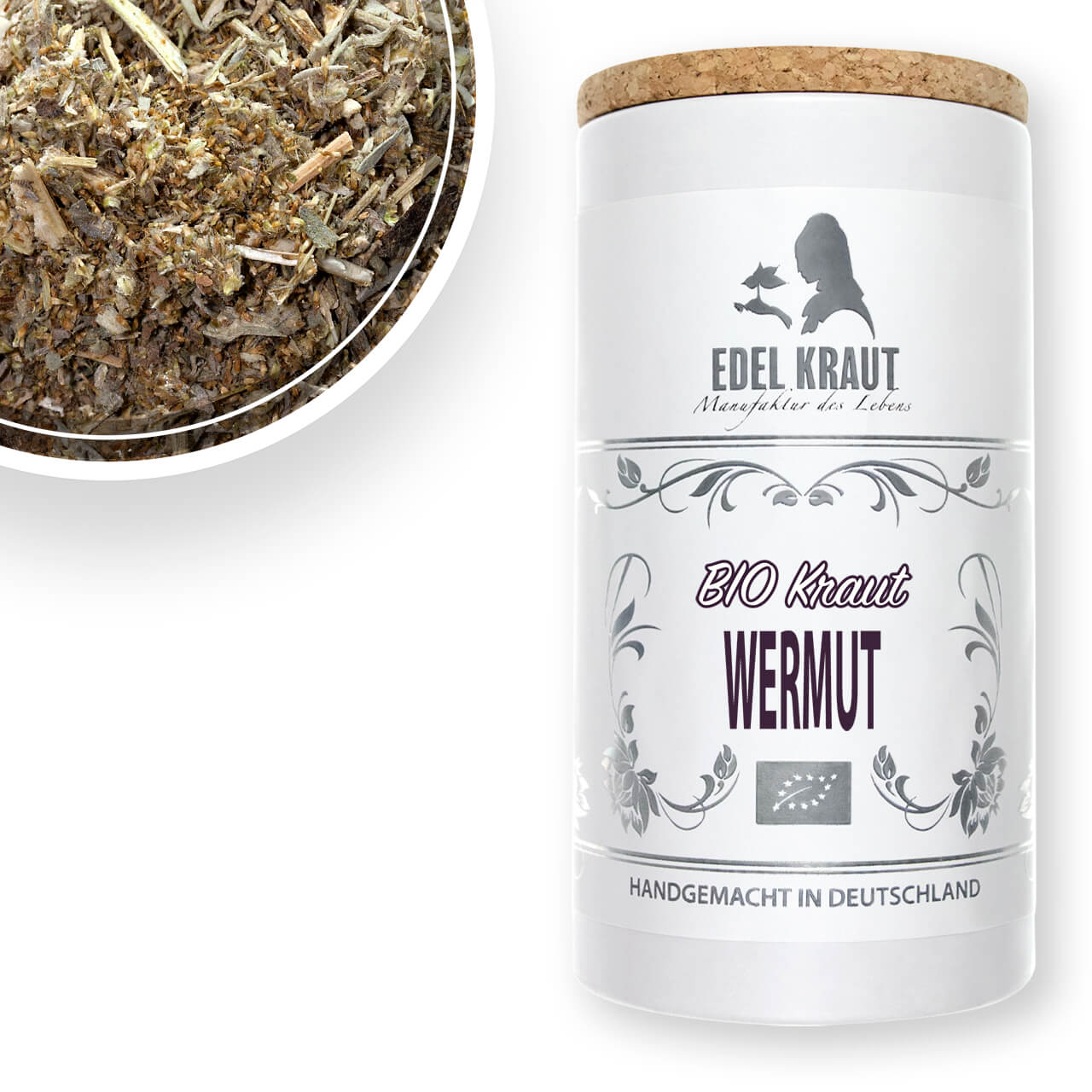 BIO Wermutkraut - XL-Dose mit Produktdetail BIO Wermutkraut - XL-Dose mit Produktdetail oben links