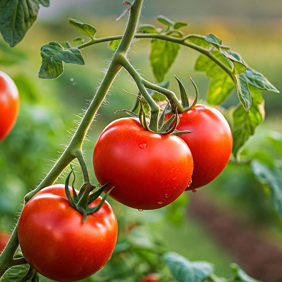 Bio-Tomaten Anbau - Rohstoff Tomaten Chips | EDEL KRAUT Reife Bio-Tomaten am Strauch aus mediterraner Anbau-Tradition - der naturbelassene Rohstoff für EDEL KRAUT Bio Tomaten Chips, sortenrein und chargengeprüft.