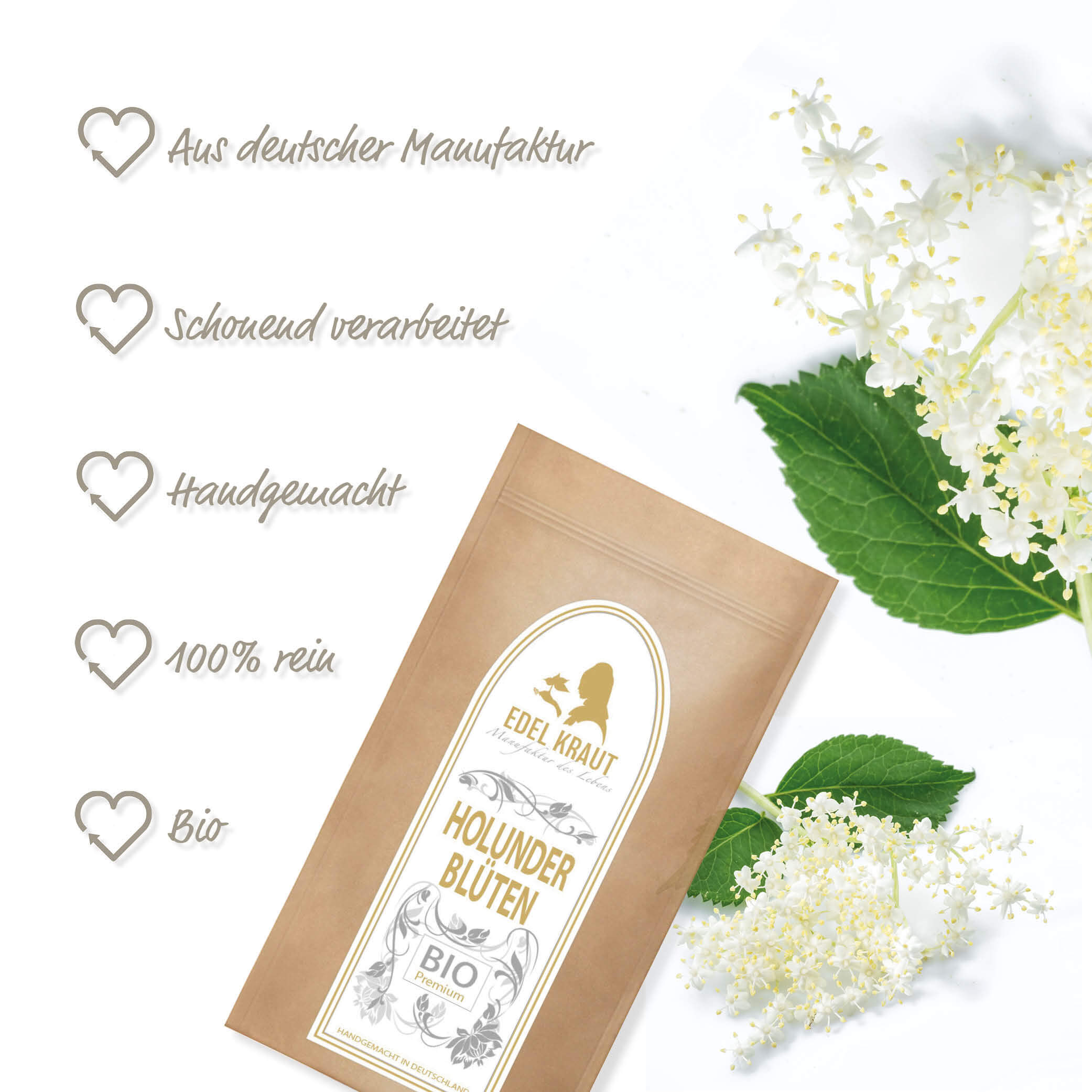 BIO Holunder Tee | Holunderblüten 100g Tüte Bio Holunderblüten