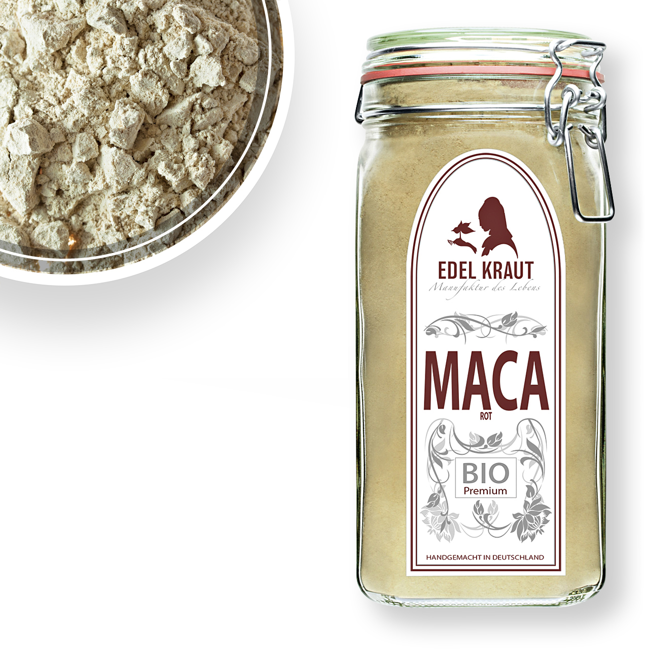 BIO Rotes Maca Pulver aus Peru 500g Tüte BIO Maca Rot